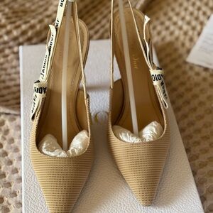Dior Beige Slingback Heels